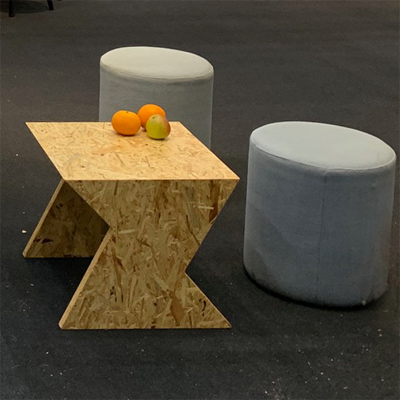 Hocker Puff Sitzgelegenheit Stoffbespannung